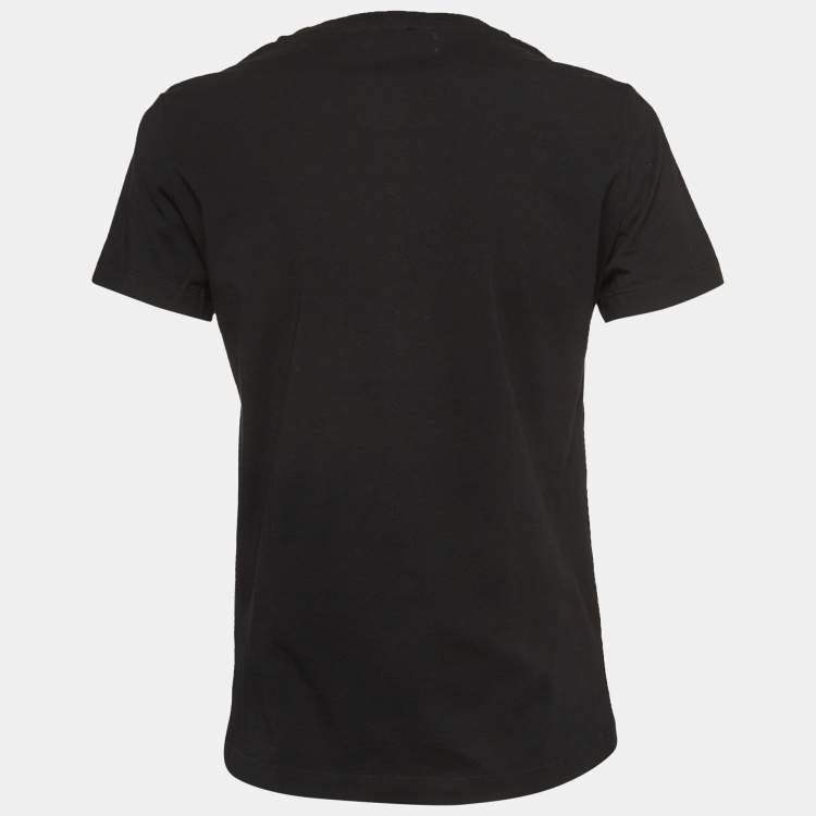 Pre Owned Kenzo Black Tiger Print Cotton Knit Short Sleeves T-shirt M