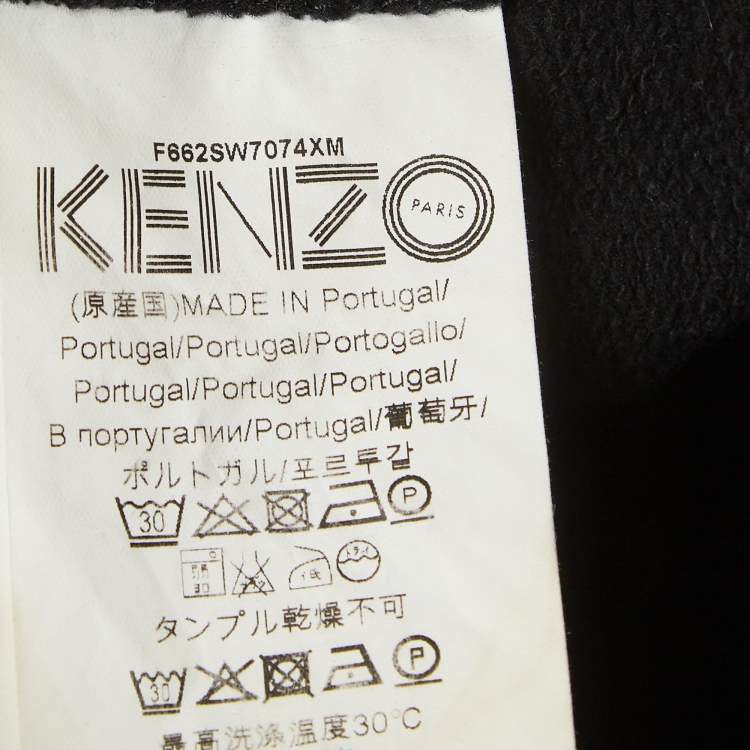 Pre Owned Kenzo Black Evil Eye Embroidered & Printed Cotton Knit Sweatshirt M