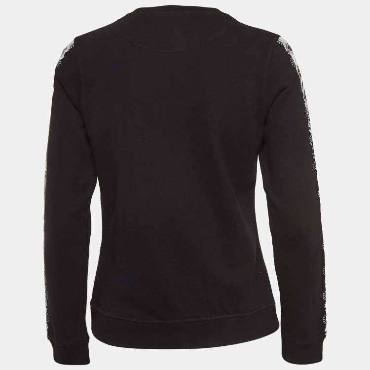 Pre Owned Kenzo Black Evil Eye Embroidered & Printed Cotton Knit Sweatshirt M