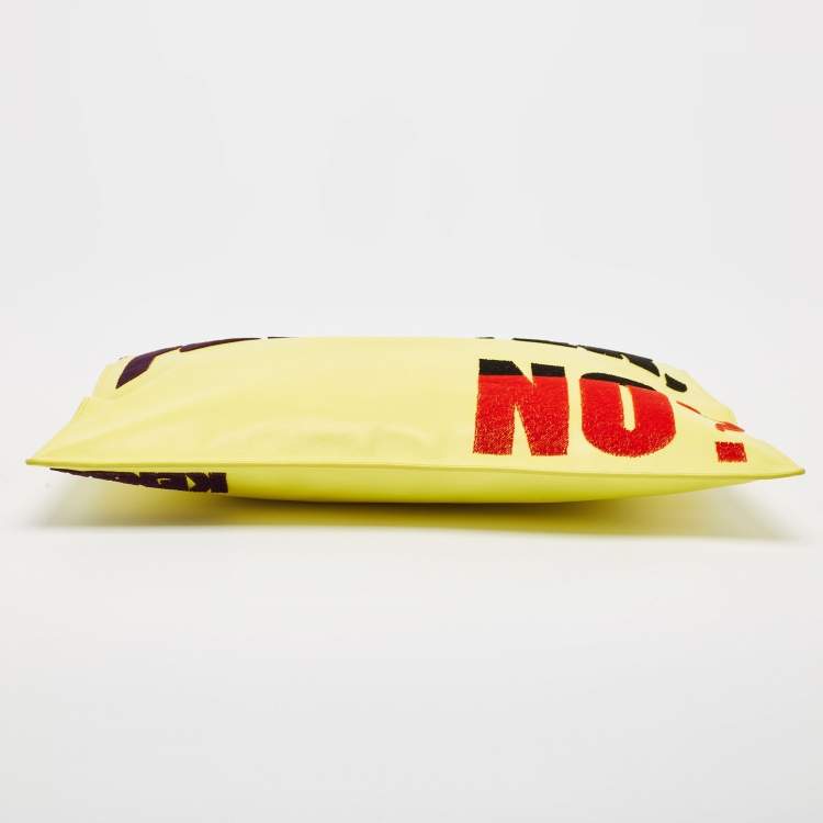 Pre Owned Kenzo Yellow Leather Oversized Forever No? Clutch