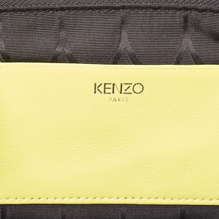 Pre Owned Kenzo Yellow Leather Oversized Forever No? Clutch