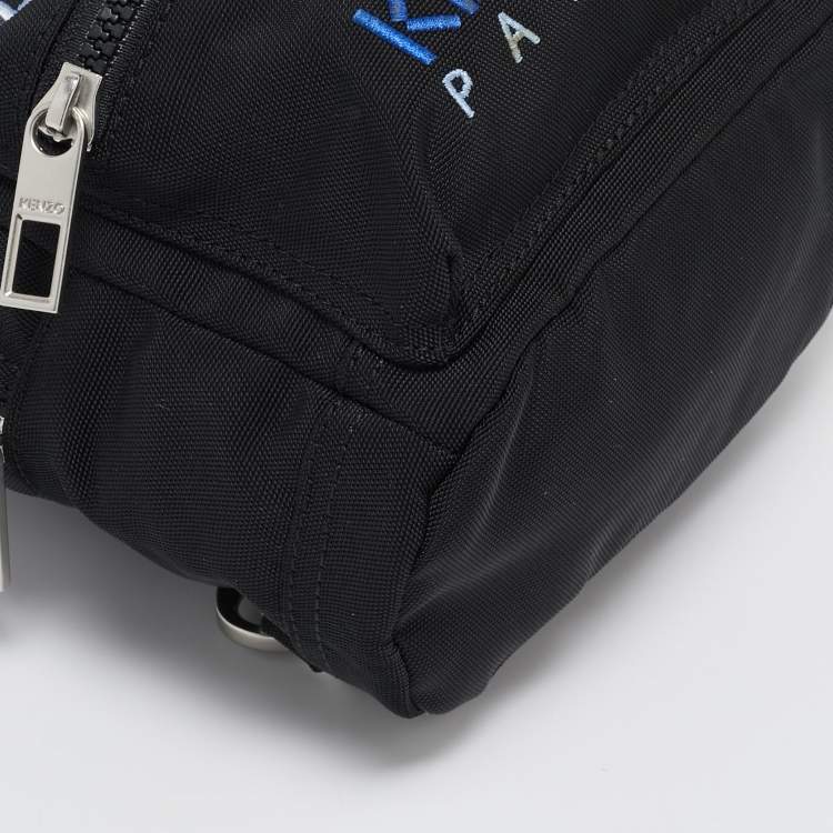 Pre Owned Kenzo Black Nylon Mini Tiger Logo Backpack