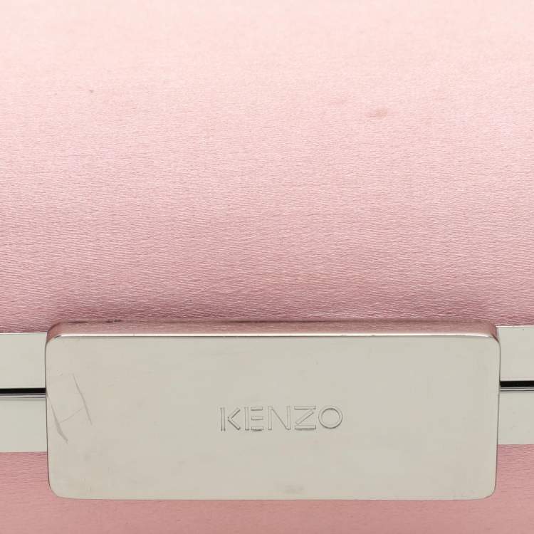 Pre Owned Kenzo Pink Satin Clutch