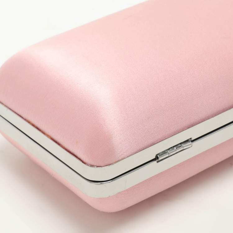 Pre Owned Kenzo Pink Satin Clutch