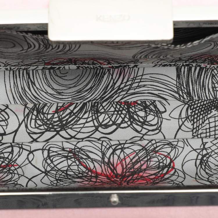 Pre Owned Kenzo Pink Satin Clutch