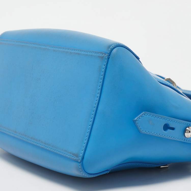 Pre Owned Kenzo Blue Marine Leather Mini Kalifornia Tote