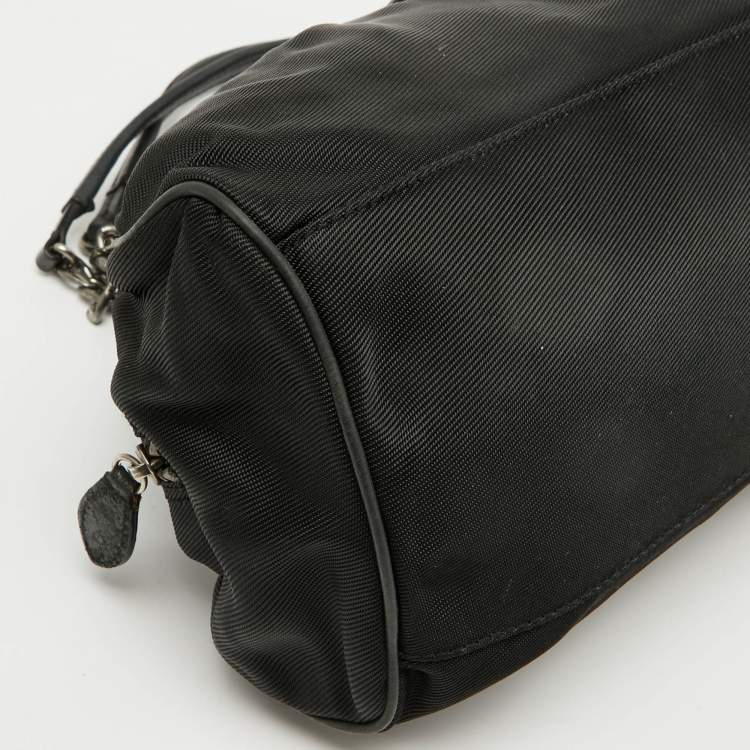 Pre Owned Kenzo Black Nylon and Leather Flap Frame Satchel