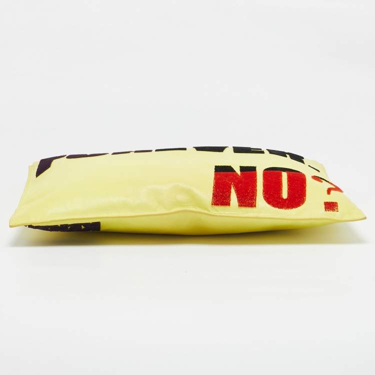 Pre Owned Kenzo Yellow Leather Oversized Forever No? Clutch