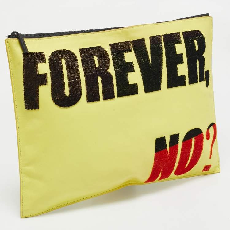 Pre Owned Kenzo Yellow Leather Oversized Forever No? Clutch