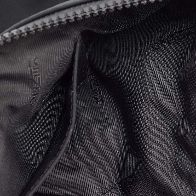 Pre Owned Kenzo Black Fabric Criss Cross Logo Print Zip Pouch