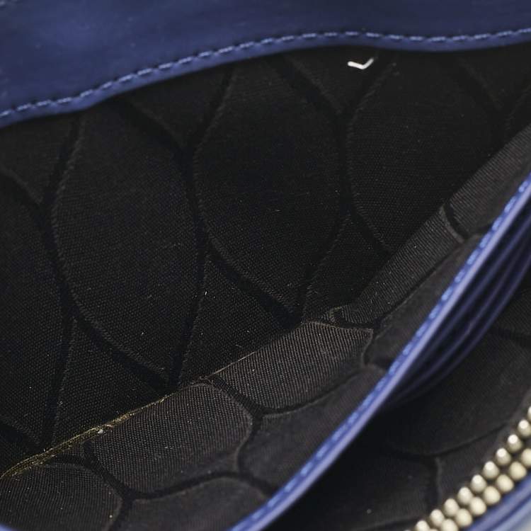 Pre Owned Kenzo Blue Faux Leather Kalifornia Wallet On Chain