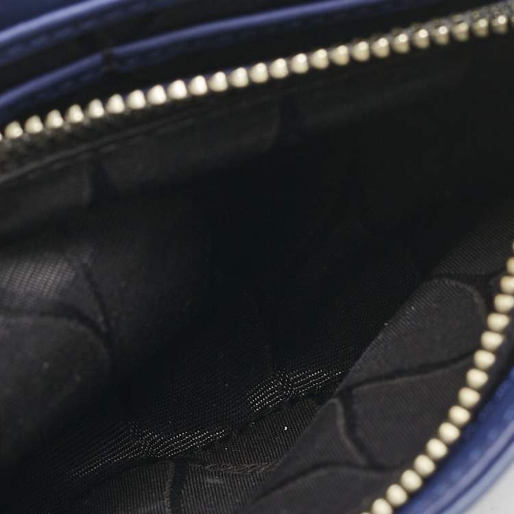 Pre Owned Kenzo Blue Faux Leather Kalifornia Wallet On Chain