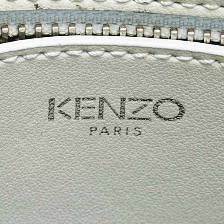Pre Owned Kenzo Mint Green Leather Small Eye Tote
