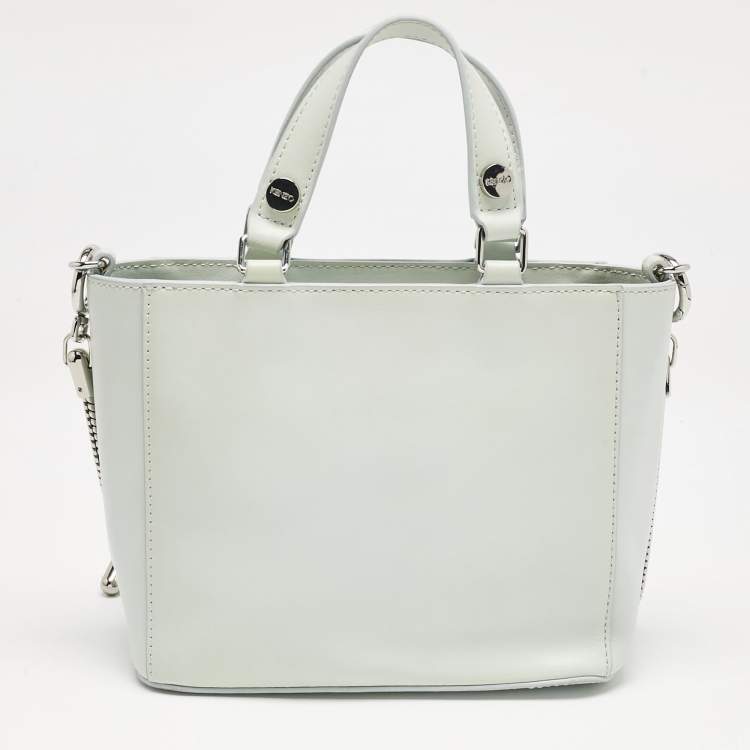 Pre Owned Kenzo Mint Green Leather Small Eye Tote