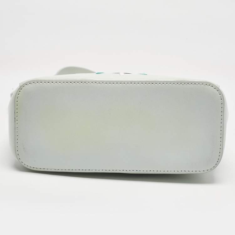 Pre Owned Kenzo Mint Green Leather Small Eye Tote