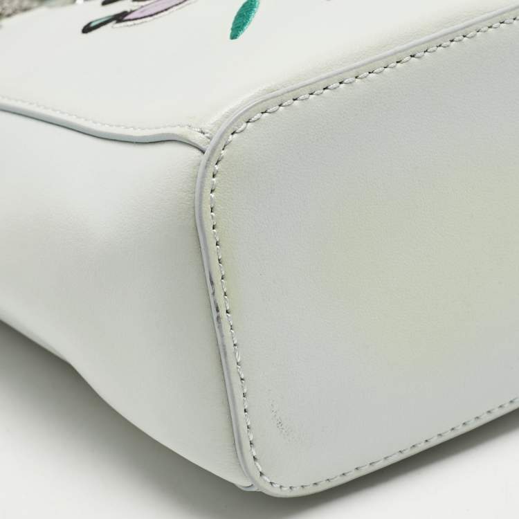 Pre Owned Kenzo Mint Green Leather Small Eye Tote