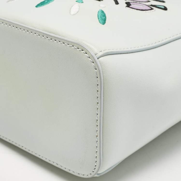 Pre Owned Kenzo Mint Green Leather Small Eye Tote