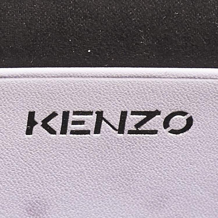 Pre Owned Kenzo Lilac Leather Flat Wristlet Pouch