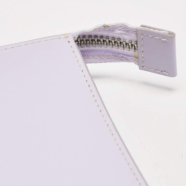 Pre Owned Kenzo Lilac Leather Flat Wristlet Pouch