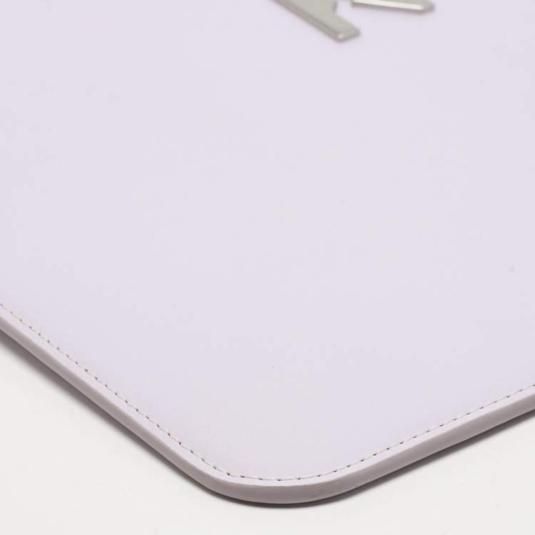 Pre Owned Kenzo Lilac Leather Flat Wristlet Pouch