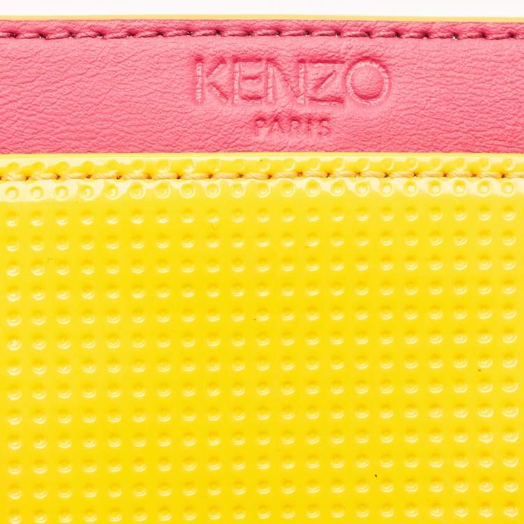 Pre Owned حقيبة كروس بودي كينزو جلد براءة صفراء / وردية بنقش نمر