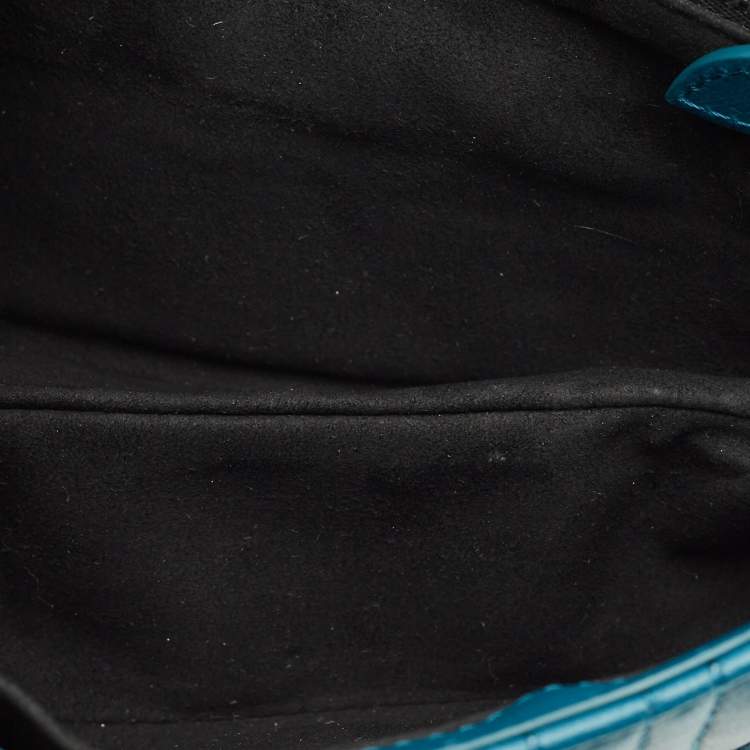 Pre Owned Kenzo Tali Teal Blue Quilted Leather Shoulder Bag