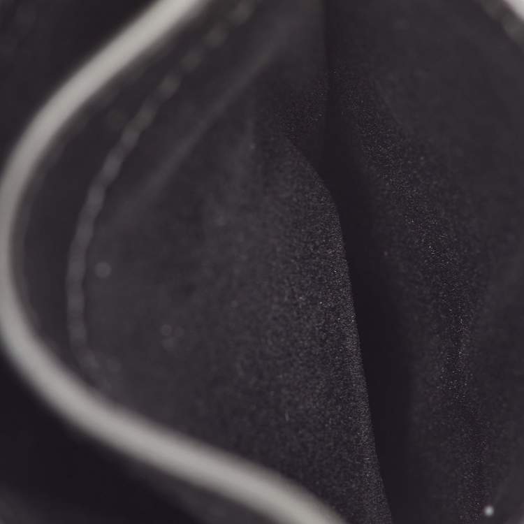 Pre Owned Kenzo Black Leather Eye Embroidered Phone Crossbody Bag