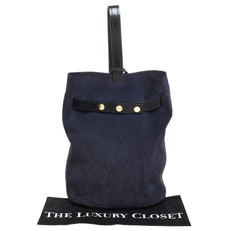Pre Owned Kenzo Navy Blue Suede Bike Backpacks