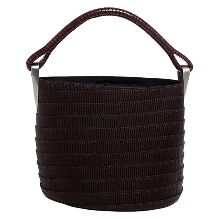 Pre Owned Kenzo Brown Fabric Bucket Bag