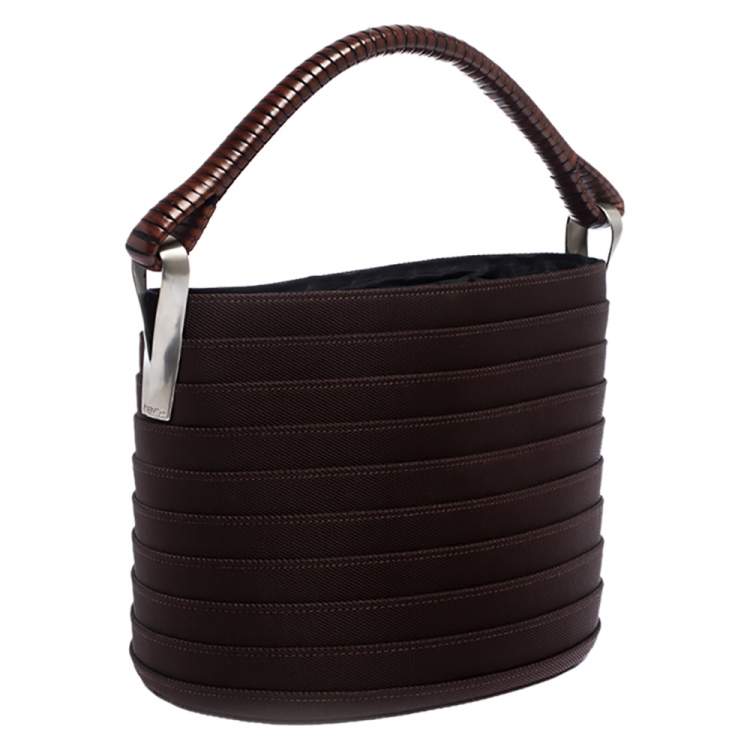 Pre Owned Kenzo Brown Fabric Bucket Bag