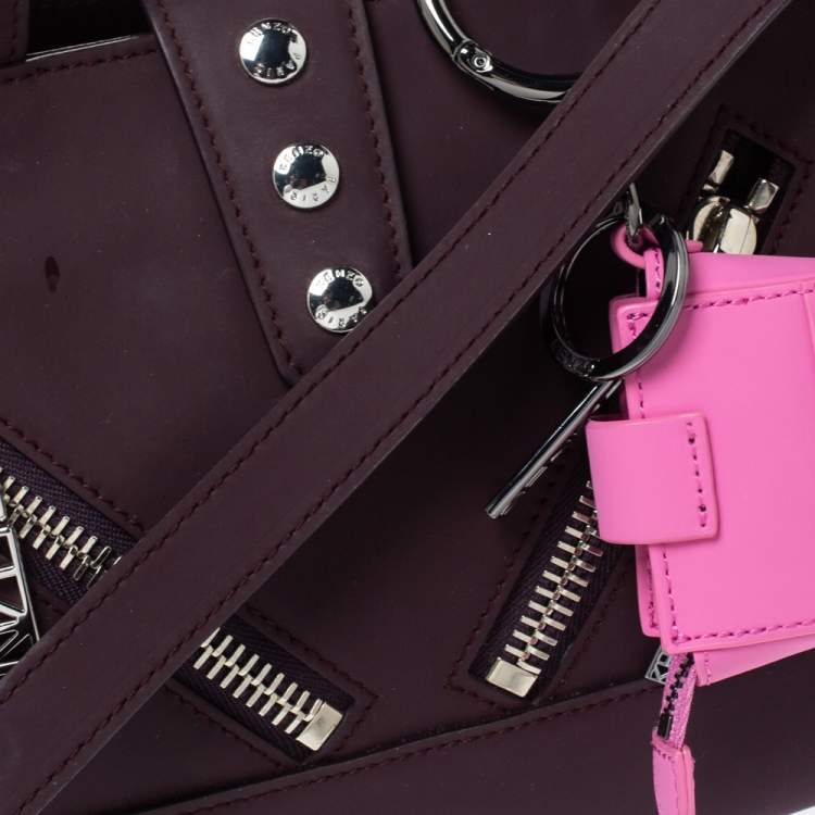 Pre Owned Kenzo Dark Burgundy Leather Kalifornia Mini Tote