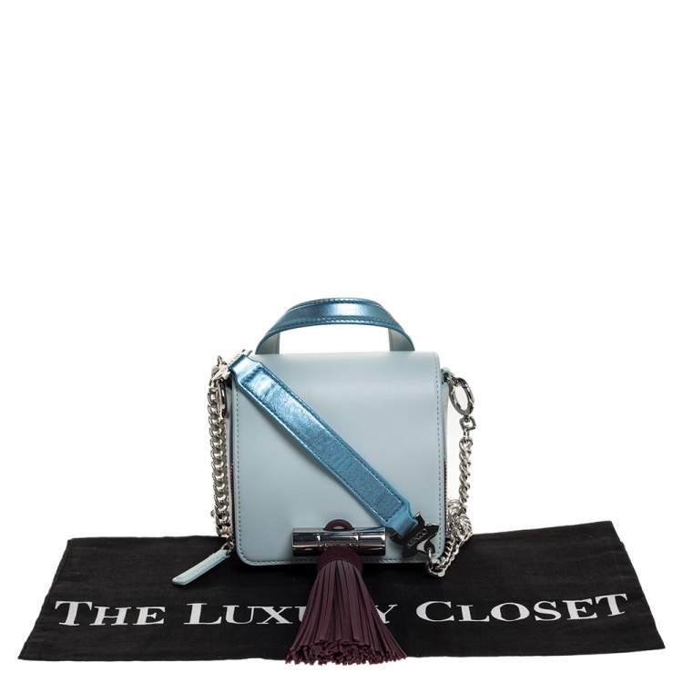 Pre Owned Kenzo Tri Color Leather and Suede Mini Sailor Chain Top Handle Bag