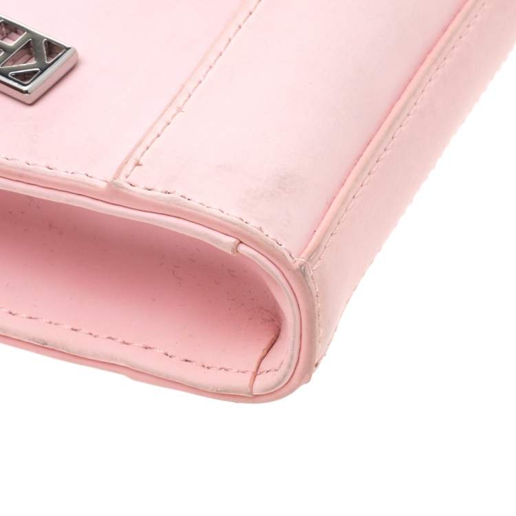 Pre Owned Kenzo Light Pink Leather Kalifornia Chain Shoulder Bag