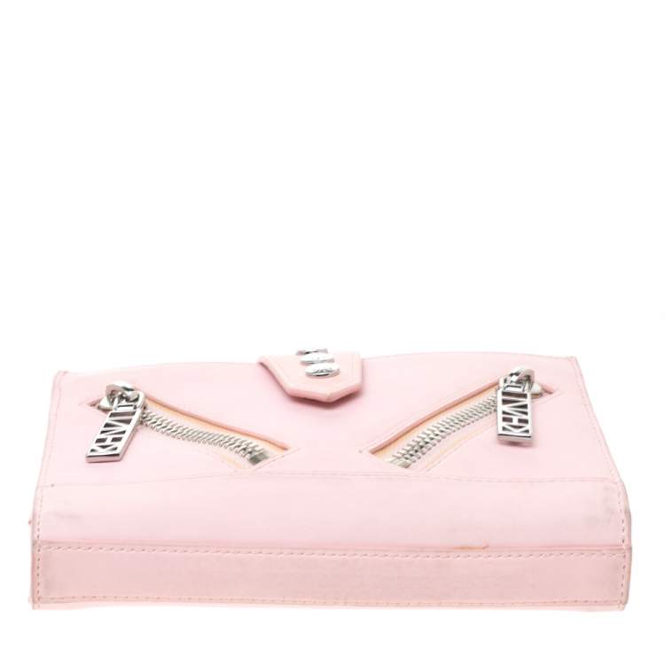 Pre Owned Kenzo Light Pink Leather Kalifornia Chain Shoulder Bag