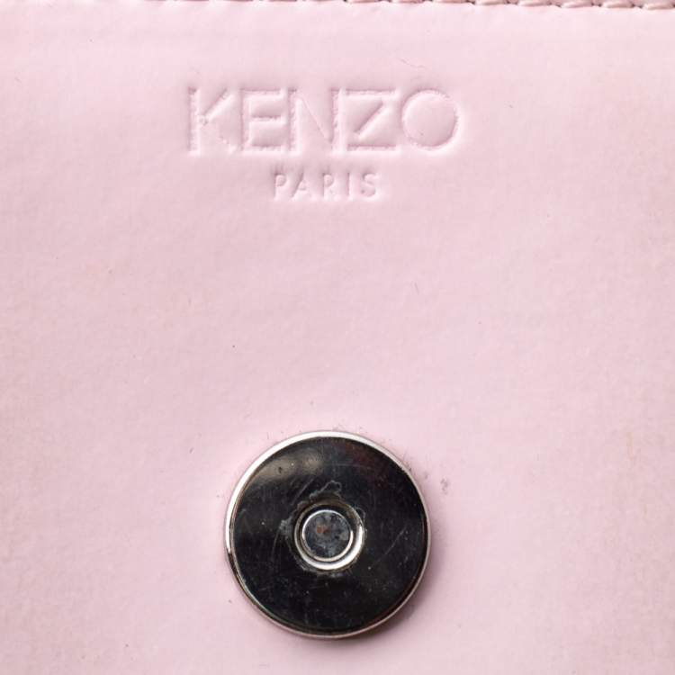 Pre Owned Kenzo Light Pink Leather Kalifornia Chain Shoulder Bag