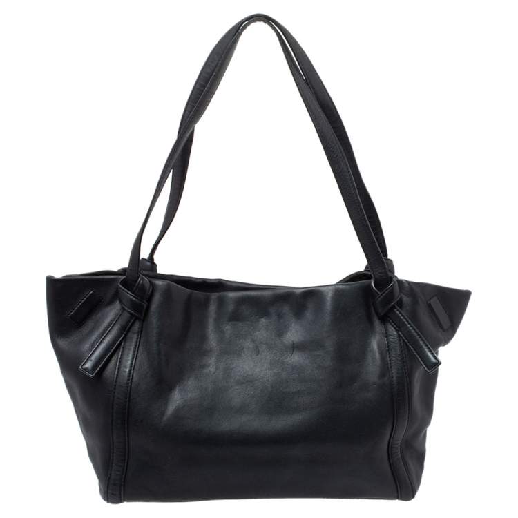 Pre Owned Kenzo Black Leather Koi Fish Tote