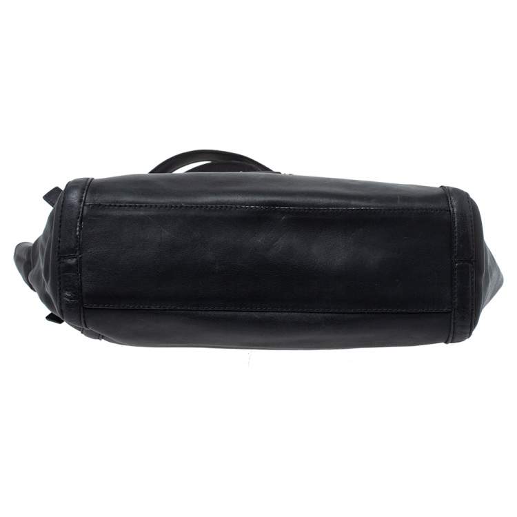 Pre Owned Kenzo Black Leather Koi Fish Tote