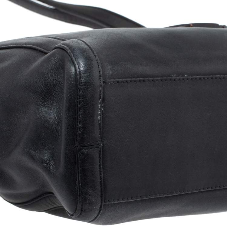 Pre Owned Kenzo Black Leather Koi Fish Tote