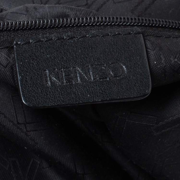 Pre Owned Kenzo Black Leather Koi Fish Tote