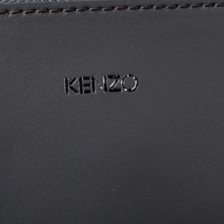 Pre Owned Kenzo Burgundy Leather Jumping Tiger Tote 
