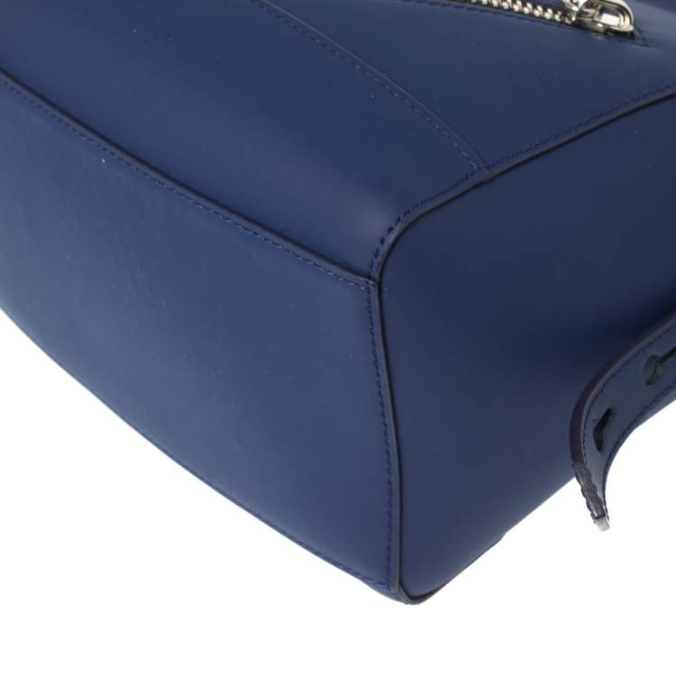 Pre Owned Kenzo Blue Marine Leather Mini Kalifornia Tote