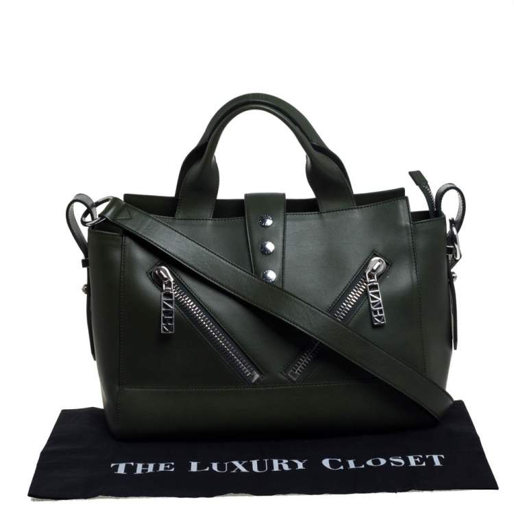 Pre Owned Kenzo Green Leather Kalifornia Tote