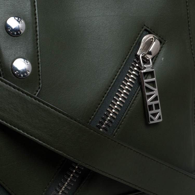 Pre Owned Kenzo Green Leather Kalifornia Tote