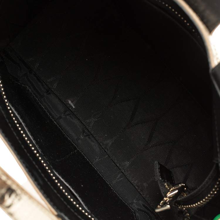 Pre Owned Kenzo Metallic Gold Crinkled Leather Mini Kalifornia Tote