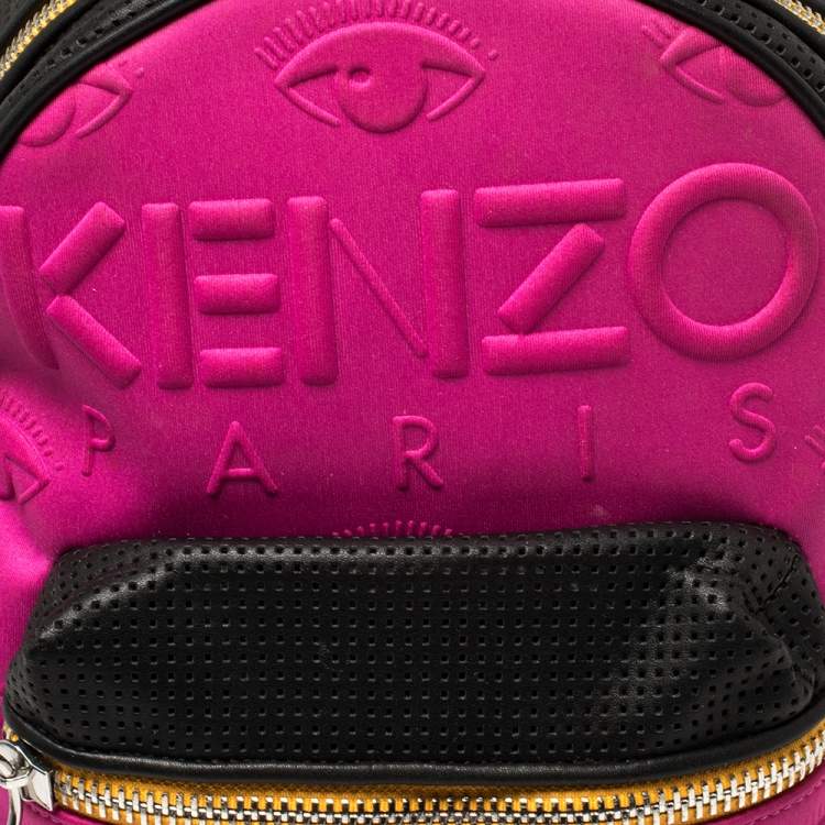 Pre Owned Kenzo Multicolor Leather and Neoprene Kombo Backpack
