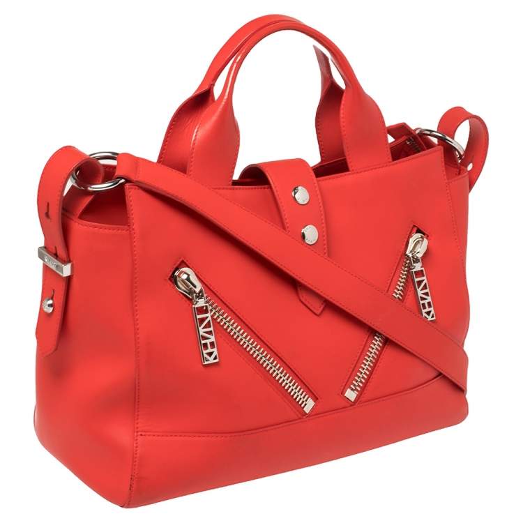Pre Owned Kenzo Cherry Red Leather Kalifornia Tote
