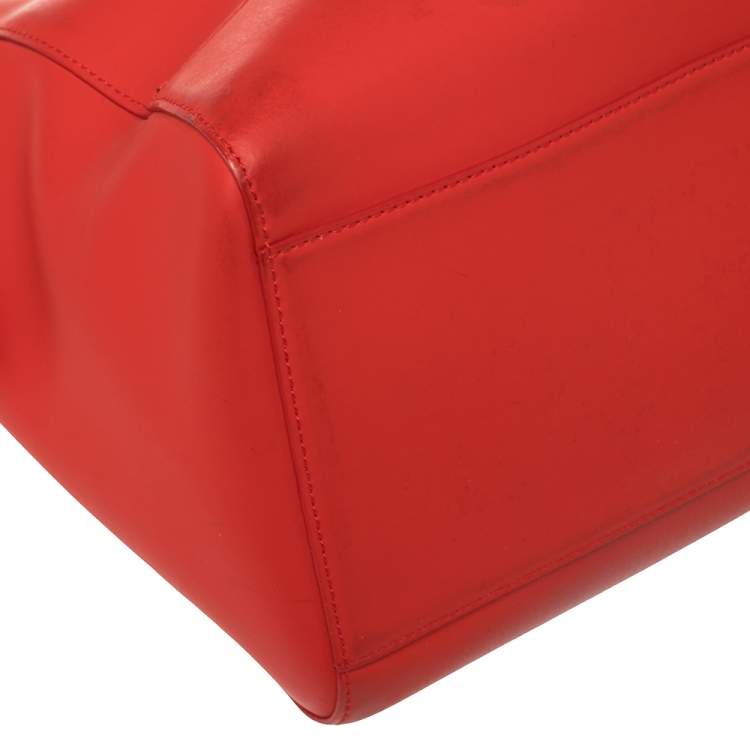 Pre Owned Kenzo Cherry Red Leather Kalifornia Tote