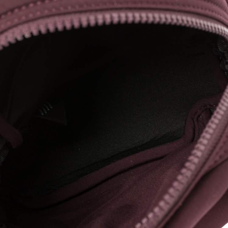 Pre Owned Kenzo Dark Burgundy Neoprene Mini Embroidered Tiger Backpack