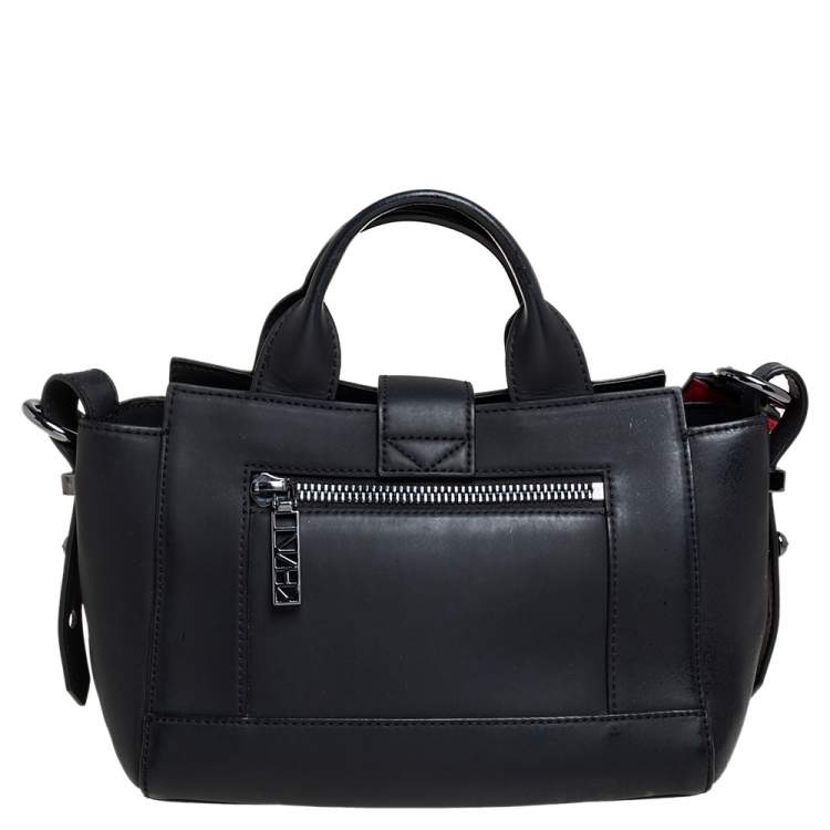 Pre Owned Kenzo Black Marine Leather Mini Kalifornia Tote