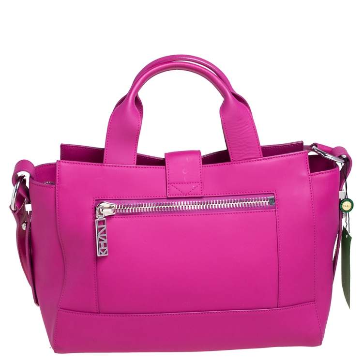 Pre Owned Kenzo Pink Gommato Leather Kalifornia Tote